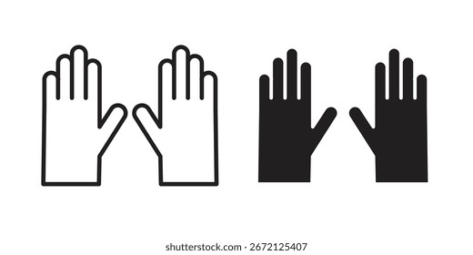 Ícone de luvas gráfico vetorial preto-e-branco