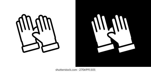 Guantes Icon Ilustración vectorial blanco negro