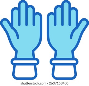 Gloves Icon Blue Vector Illustration