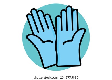 Gloves icon. colored outline icon style. icon related to gardening. gardening tools elements vector illustration