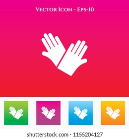 Gloves Icon in Colored Square box. eps-10