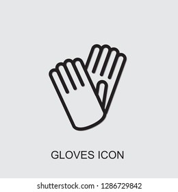 gloves icon . Editable outline gloves icon from clothes. Trendy gloves icon for web and mobile.