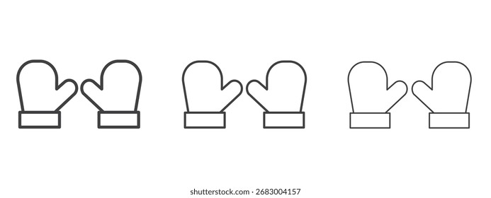 Icono de guantes - Ilustración vectorial editable de trazo