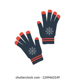 gloves icon in flat style isolated vector illustration on white transparent background. Winter gloves icon vector.