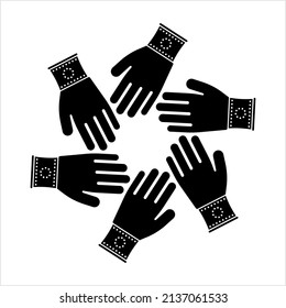 Gloves Icon, Garment Hand Protection, Covering Vector Art Illustration