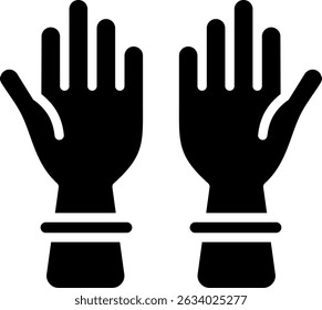 Ilustración vectorial de glifo de icono de guantes