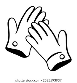 Gloves icon in hand drawn style 