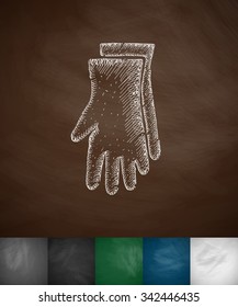 gloves icon. Hand drawn vector illustration. Chalkboard Design