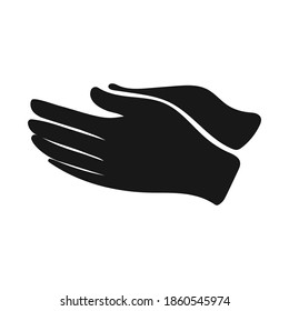 Gloves icon illustration. Protective gloves vetor design. Hands silhouette.