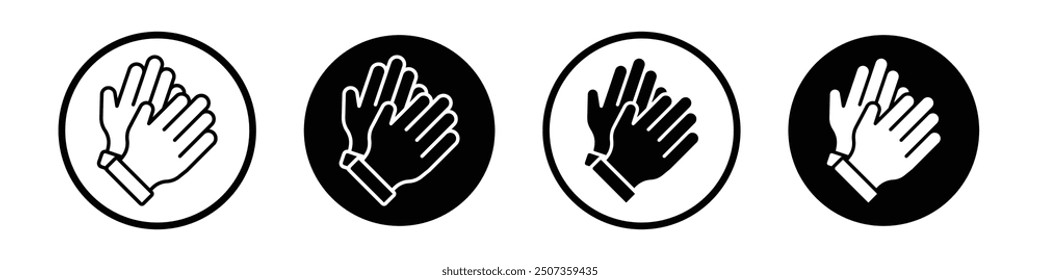 Icono de los guantes aislado en el fondo blanco