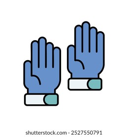 Icono de guantes aislado sobre un fondo blanco. Ilustración vectorial.