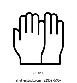 gloves icon. Line Art Style Design Isolated On White Background