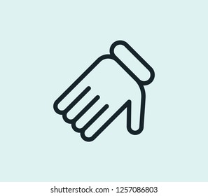 Gloves icon line isolated on clean background. Gloves icon concept drawing icon line in modern style. Vector illustration for your web mobile logo app UI design.