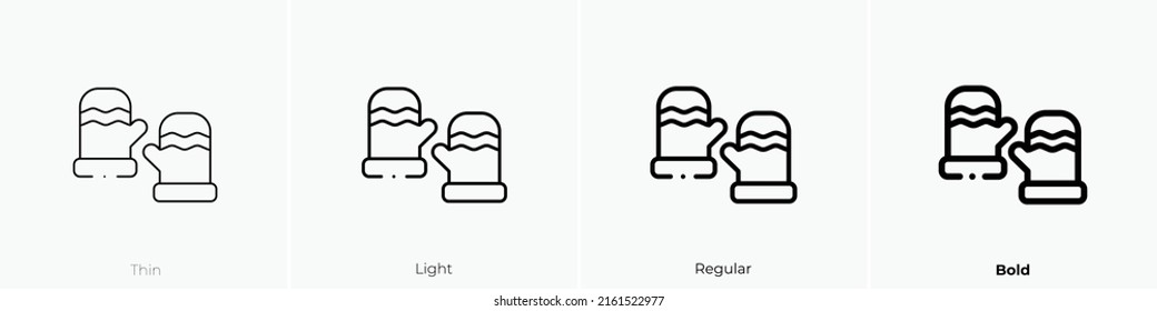 gloves icon. Linear style sign isolated on white background. Vector illustration.