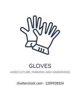 Gloves icon. Gloves linear symbol design from Agriculture, Farming and Gardening collection. Simple outline element vector illustration on white background.