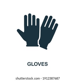 Gloves icon. Monocrome element from medical services collection. Gloves icon for banners, infographics and templates.