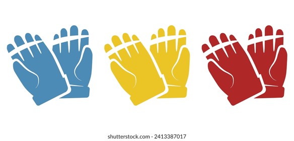 icono guantes en fondo blanco, ilustración vectorial