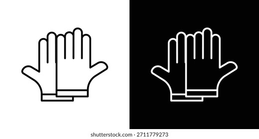 Esquema del icono de guantes. Vector aislado pictograma para el Web