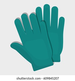 gloves icon over white background. gardening equipment. colorful design. vector illustration