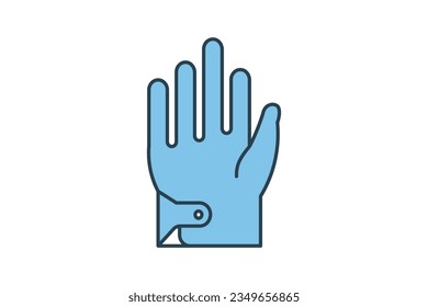 Gloves Icon. Icon related to clothes. suitable for web site design, app, user interfaces. flat line icon style. Simple vector design editable
