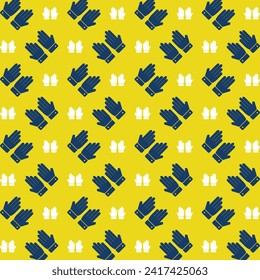 Gloves Icon repeating trendy pattern colorful vector illustration yellow background
