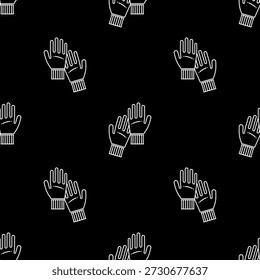 Gloves Icon Seamless Pattern, Garment Hand Protection, Covering Vector Art Illustration
