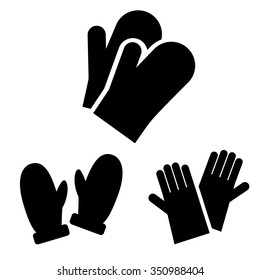 Gloves icon set. Vector art.
