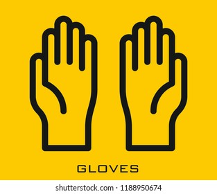Gloves icon signs