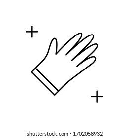 Gloves icon. Simple line, outline vector elements of housework for ui and ux, website or mobile application