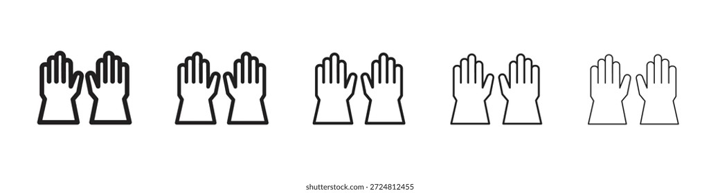 Icono de guantes. Estilo de contorno simple. Elementos gráficos.