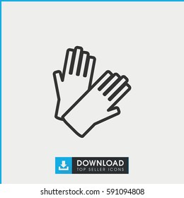 gloves icon. Simple outline gloves vector icon. On white background.