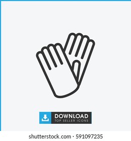 Gloves Icon. Simple Outline Gloves Vector Icon. On White Background.