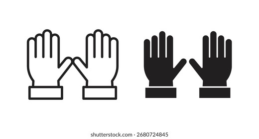 Forma del ícono de los guantes. Símbolos del Vector.
