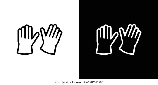 Icono de guantes en línea delgada, contorno y estilo de trazo para App