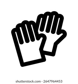 Gloves icon thick bold line 