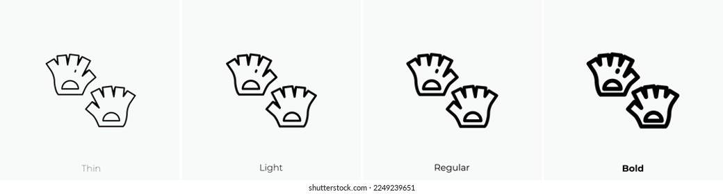 gloves icon. Thin, Light Regular And Bold style design isolated on white background