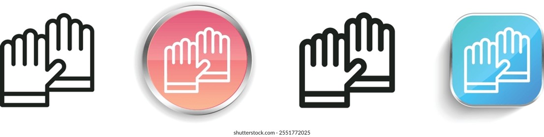 gloves icon. Thin Linear, Regular and Button Style Design Isolated On White Background