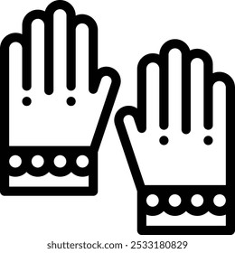 gloves icon. Thin Linear Style Design Isolated On White Background