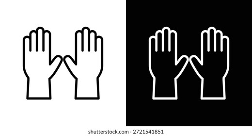 Icono de guantes en estilo lineal delgado de estilo de moda.