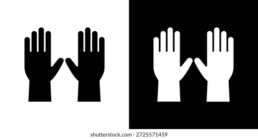 Icono de guantes en estilo lineal delgado de estilo de moda.