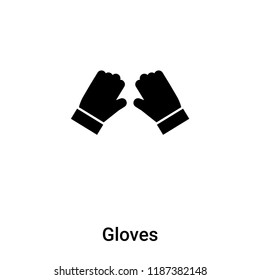 Gloves icon vector isolated on white background, logo concept of Gloves sign on transparent background, filled black symbol