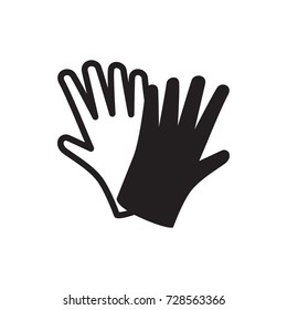 gloves icon vector isolated on white background