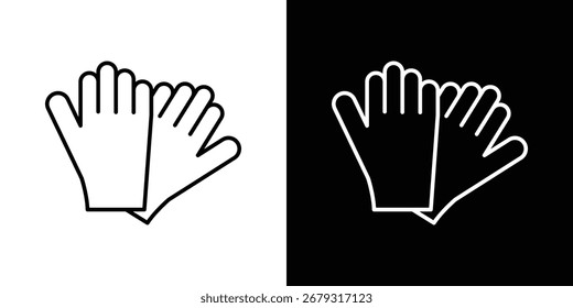 Gloves icon vector symbols pack in black and white lines