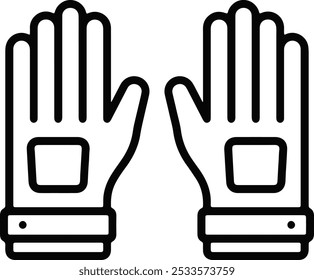 Gloves icon vector. A thin line sign. Isolated contour symbol illustration