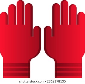 Gloves icon vector in winter season. Gloves design as an icon, symbol, winter or Christmas celebration. Gloves icon in graphic resource for cold season design. Winter clothes to keep the body warm