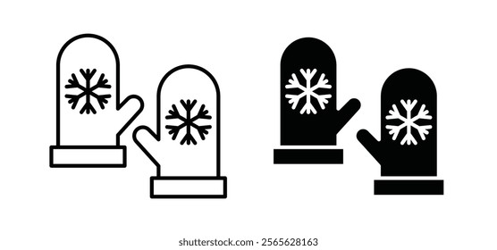 Gloves icons in black and white colors