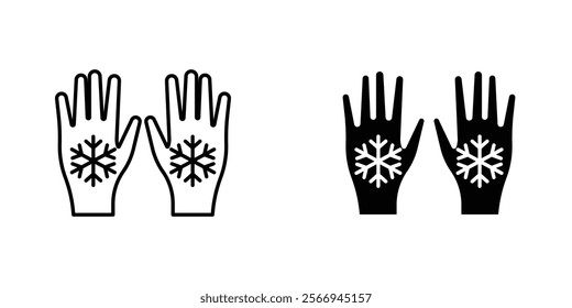 Gloves icons. black and white vector set.