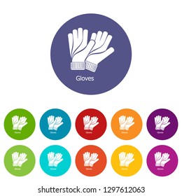 Gloves icons color set vector for any web design on white background