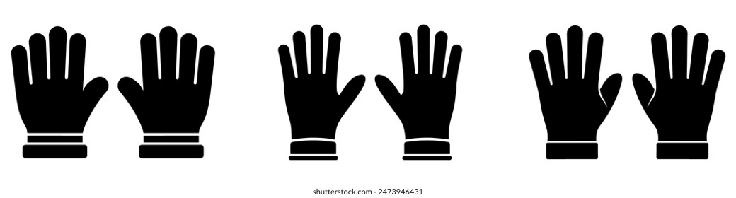 Conjunto de iconos de guantes. Diseño de logo de guantes en diseño plano. Ilustración vectorial.