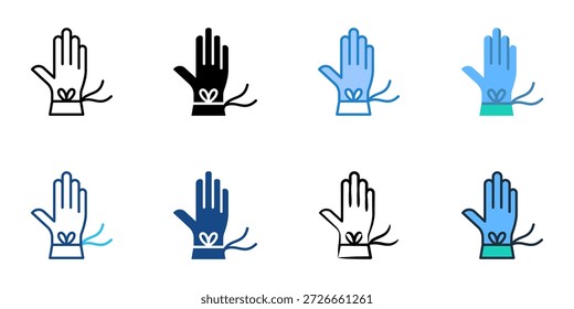 Gloves icons set multiple style collection. Editable stroke 
